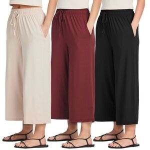 Set of 3 Wide Leg Crop Pants